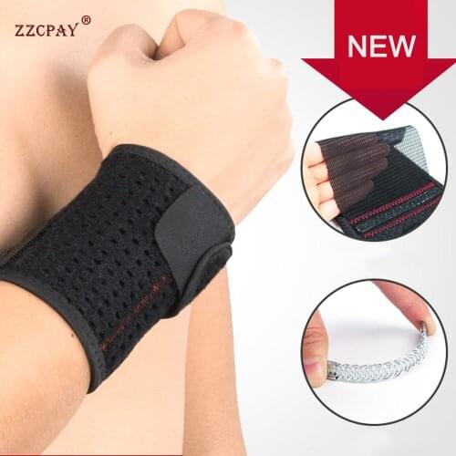 Wrist Support Wrist Strap Hand Support Spring Volleyball Basketball Badminton Weightlifting Wrist Protector Strap Adjustable 1pc