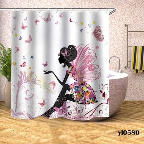 Girls Shower Curtains Cartoon Modern Waterproof Bath Curtains For Bathroom Bathtub Large Wide Bathing Cover Cortina de chuveiro