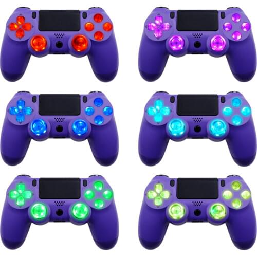6-Color Luminated D-Pad Thumsticks Face Buttons RGB DTF LED Kit For Sony PS4 Controller Handle Electronic Machine Accessories