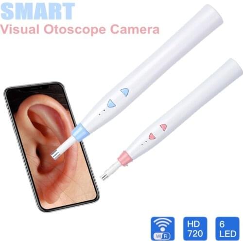 Smart Ear Endoscope HD 720P WIFI Visual Otoscope Camera F180 Wireless visual ear spoon Earpick Mini Medical Inspection Camera