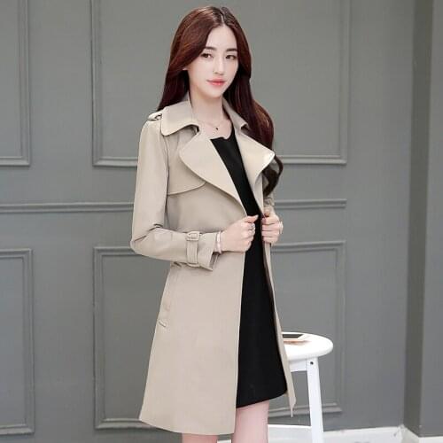 Womens Windbreaker Spring Autumn Trench Coat Women New Korean Long Coat Female Clothes Abrigo Mujer Overcoat KJ213