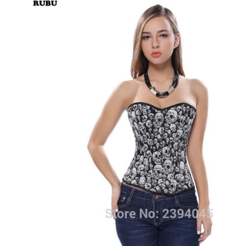 Women One Shoulder Boned Bustier Top Lace Up Burlesque Black Corset Rose Luxury Style Sexy Lingerie Twinset S--XXL