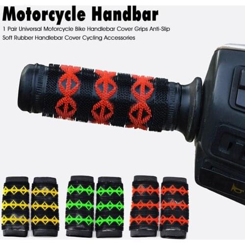 1 Pair Universal Motorcycle Bike Handlebar Cover Grips Anti-Slip Soft Rubber Handlebar Cover Cycling