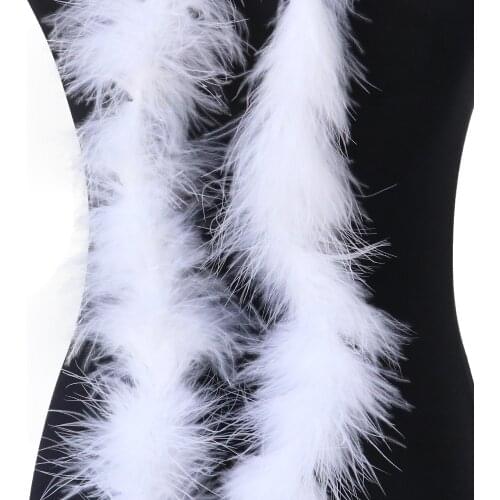 11 grams 2 meter White feathers Real Turkey feather boas scarf Dyed colorful Wedding Dress Skirt Sewing Accessory craft Shawl