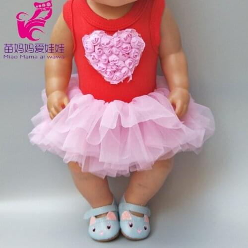 18 inch girl dolls pink dress for 43cm baby doll clothes accessories for doll baby girl birthday gifts