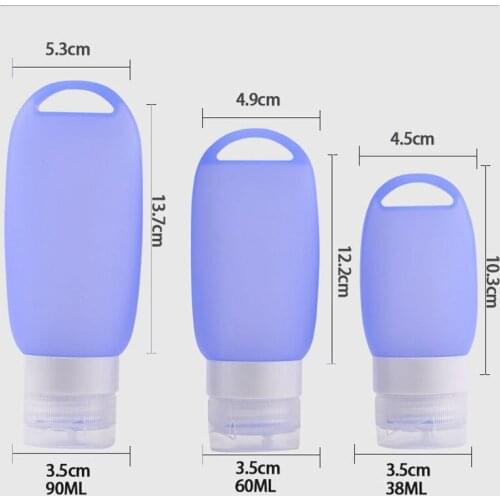 2021 Silicone Travel Bottles 60/ml, Empty Squeeze Travel Containers Leakproof Refillable for Shampoo Conditioner Lotion