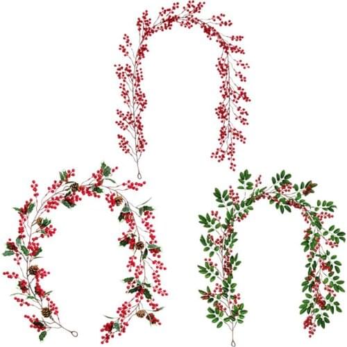 3pcs Artificial Acacia bean Pinecone Xmas Vine For Flower Arrangem Plant Wall Wedding Party Arch Home Garden Hotal Decorative