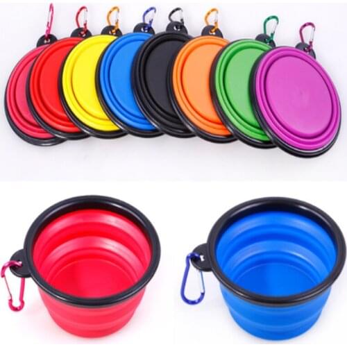 350ml Collapsible Dog Pet Folding Silicone Bowl Outdoor Travel Portable Puppy Food Container Feeder Dish Bowl