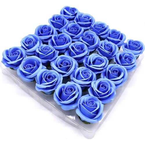 50pcs Rose Artificial Flowers Soap Flower Curling Four-Layer Creative Home Decoration Flower Box Valentines Day Wedding