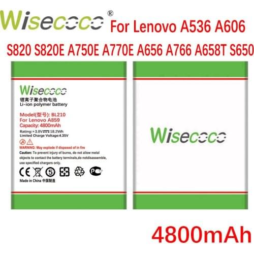 WISECOCO BL210 4800mAh Battery For Lenovo A536 A606 S820 S820E A750E A770E A656 A766 A658T S650 Smart Phone+Tracking Number
