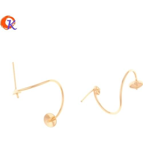 Cordial Design 30Pcs 18*19MM Jewelry Accessories/Hand Made/Genuine Gold Plating/S Shape/DIY Parts/Jewelry Making/Earrings Stud