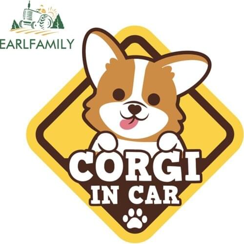 EARLFAMILY 13cm x 13cm For Corgi Pembroke Personality Car Sticker Auto Motorcycle Decal Windows Occlusion Scratch Car Styling