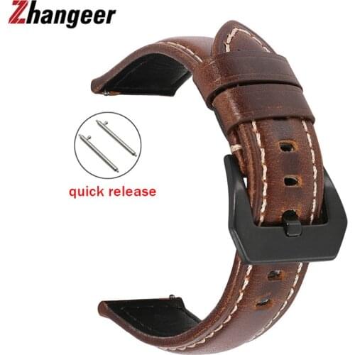 Quick Release Straps For correa amazfit gts For Amazfit GTR 47mm Huawei gt2 1 B5 Band 18mm 20 22 24 26 vintage leather Watchband