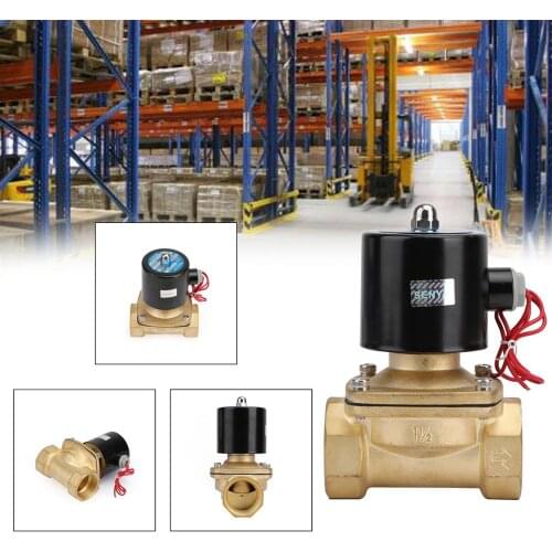 Artudatech DC 12V/ DC 24V/ AC 220V G1-1/2" Brass Electric Solenoid Valve for Water Air Gas Normally Closed