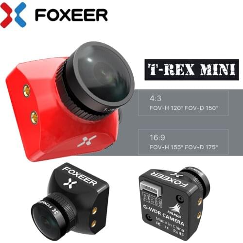 Foxeer T-Rex Mini 1500TVL 6ms Low Latency CMOS 2MP 4:3/16:9 PAL/NTSC Switchable Super WDR FPV Camera For FPV Racing Drones