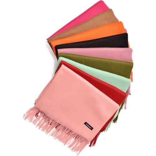 HanXi Faux Cashmere Women Scarves with Tassel Lady Winter Long Thin Headband Hijab Scarf High Quality Female Shawl Pashmina