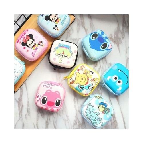 Disney Princess Stitch Mickey Anime Figures Cartoon Product Cosplay Accessories Storage Box Coin Unisex Gift