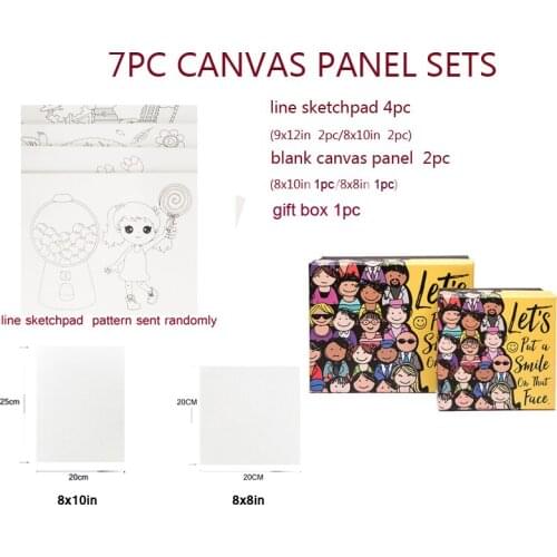 Line Sketchpad And Blank Canvas Panel With Fashion Gift Box Art Sets Drawing Board Mix Sizes For Oil Acrylic Painting