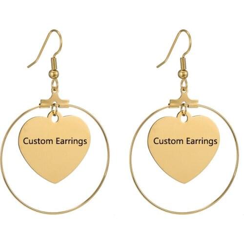 Fashion Large Round Hoop Earrings Stainless Steel Personalized Custom Earrings Big Circle Earrings for Women Girls Party Jewelry