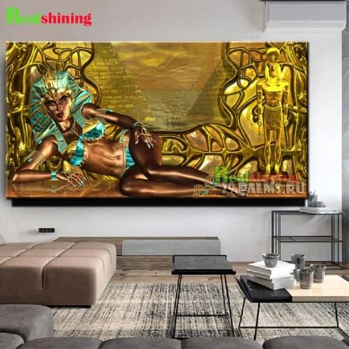 Cleopatra, Queen Black Woman 5d DIY Diamond Painting Set Full Drill Picture Art Diamond Paint Mosaic Embroidery N2204