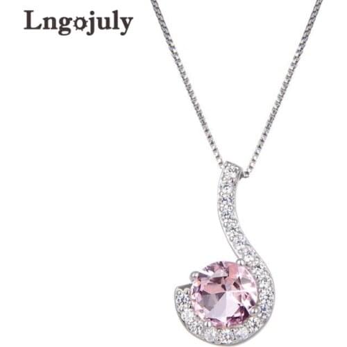Genuine 925 Sterling Silver Luxury Zirconia Pendant Necklaces For Women Engagement Anniversary Party Silver 925 Jewelry Gifts