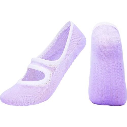 1 Pair Yoga Socks Anti-friction Breathable Cotton Non-Slip Grips Ballet Socks for Women