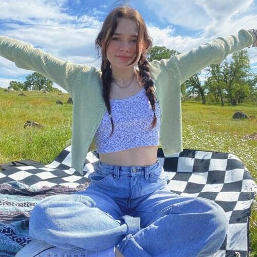 2020 Summer New Small Flower Flower Camisole Small Fresh And Sexy Clavicle Sexy European And American Same Style Tube Top Women