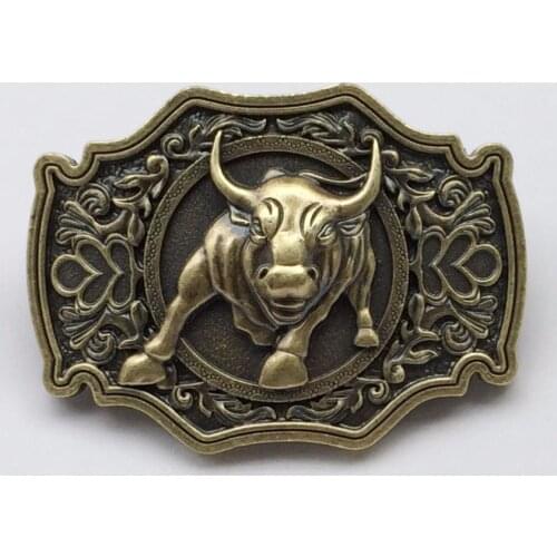 New Arrival~~ 3D Bull Solid Brass Belt Buckle Western Metal Cowboy