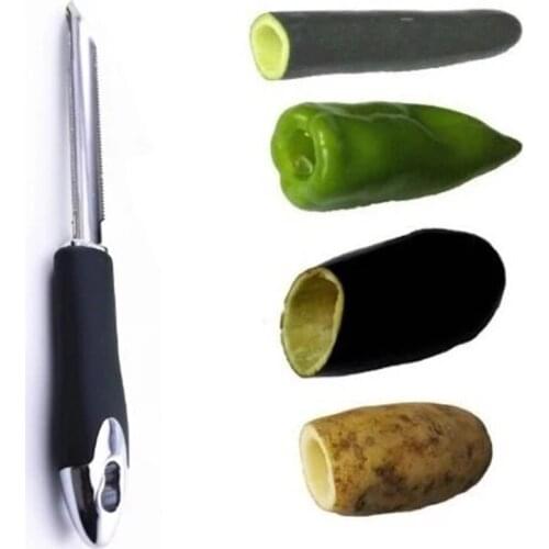 Portable Chili Pepper corers Stainless Steel Zucchini Courgette Cucumber Special Gadgets with Serrated Edge Kitchen Gadgets