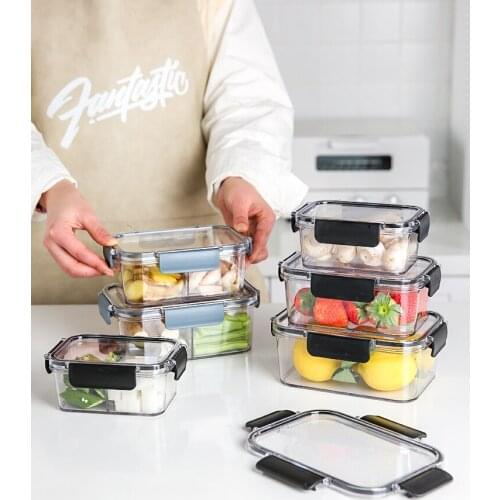 Crisper Food Grade Plastic Lunch Box Compartment Fruit Container Bento Box Refrigerator Food Sealed Storage Box