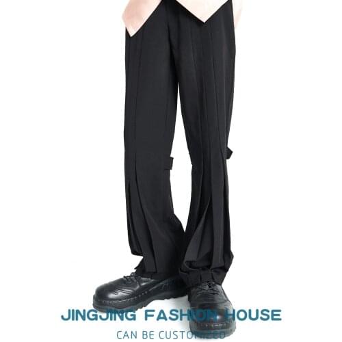 S-6XL!! Spring/Summer 2021 fashion casual trousers with black pleated structure for men and women