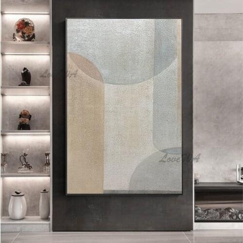 Gray Textured Knife Abstract Oil Painting Pure Handmade Wall Hanging Canvas Paintings Picture Art For Hotel Hall Decoration