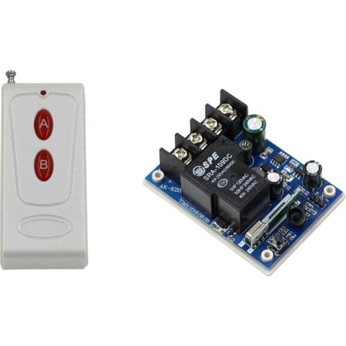 Wide Voltage DC12V 24V 36V 48V 30A 1CH RF Wireless Remote Control Switch System Receiver & Transmitter for Household Lamp