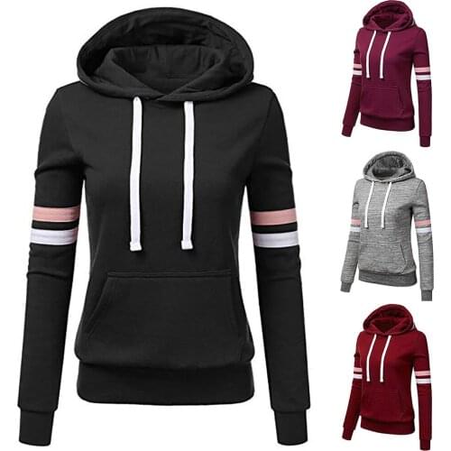 SAGACE Oversized Hooded Sweatshirts Women White Striped Hoodies Sweatshirt Hoodies Ladies Long Sleeve Casual Warm Pullover Cloth