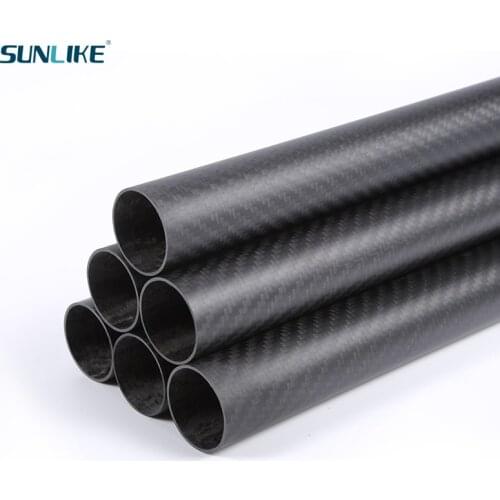 2 PCS 3K100% Carbon Fiber Tube Length 250mm Diameter 24mm 25mm 26mm 27mm 28mm 29mm For RC Model Aircraft Drone Accessories
