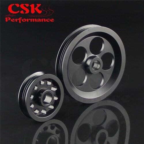 Power Steering Alternator Pulley Kits For C ivic Integra DC B16a B16b b18c EG EK Black / Red