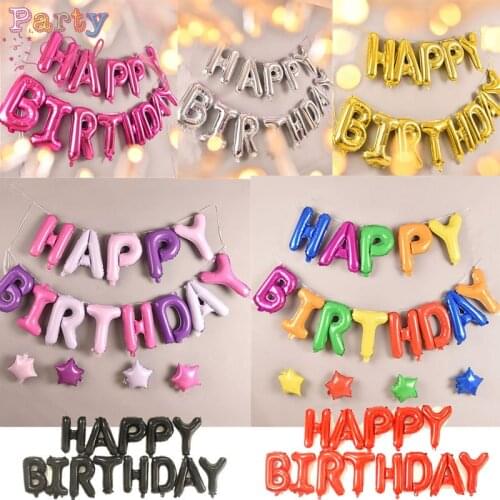 Happy Birthday Letter balloons kids Toys Wedding Party Decoration Rose Gold Foil balloons Helium Globos Party Balloon Supplies