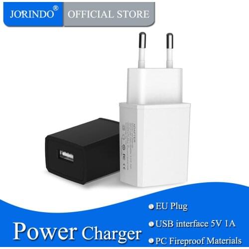 JORINDO European standard mobile phone charging converter,EU plug to USB female jack 5V/1A charger,Korea, France