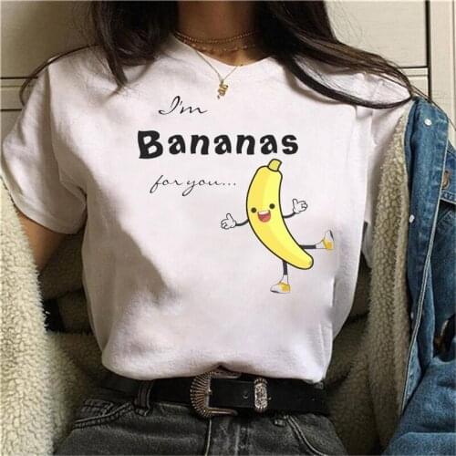 Women clothing 2020 Casual Graphic Tees Women Polyester Summer Tees & Tops Harajuku Banana Funny Kawaii Tee Shirts 2021