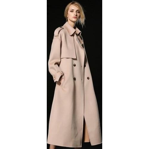 Coat Women Long Jacket Korean Elegant Double-sided Wool Coat Women Ladies Coats Abrigos Mujer Invierno 2020 PIN17303-2 YY1542