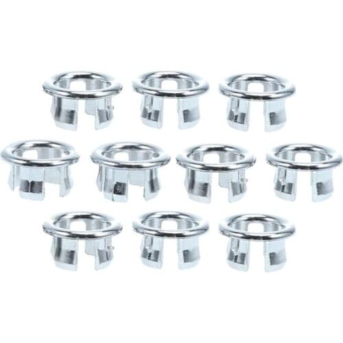 10pcs Kitchen Bathroom Basin Trim Bath Sink Hole Round Overflow Drain Cap Cover Overflow Ring (Hollow Ring)