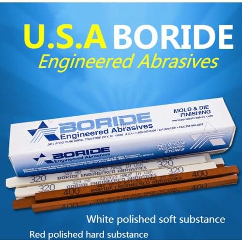 12pcs U.S.A BORIDE oil stone mold polishing stone imported oil stone strip AS-9 red AO white 3x6x180mm 1/8*1/4*6" Free Shipping