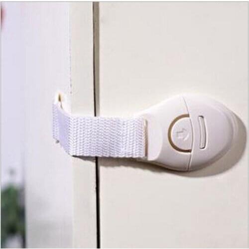 2PCs Kids Baby Safety Drawer Cabinet Locks Straps Cloth Plastic Fridge Door Refrigerator Drawer Cabinet Locks Withe