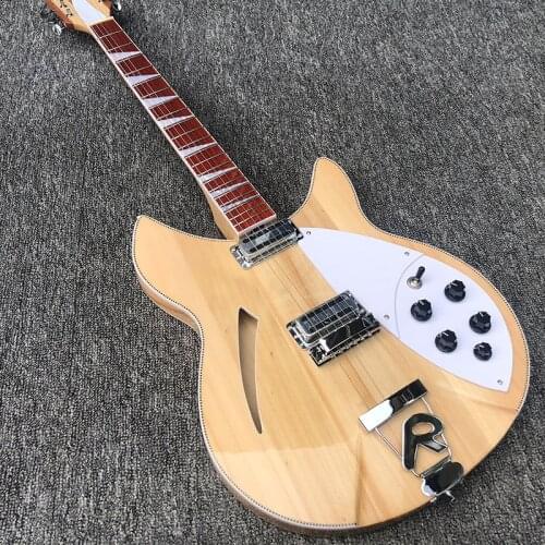 2020 string custom 360 electric guitar, 6 string log color guitar, bright mahogany fingerboard, half empty center, package freig