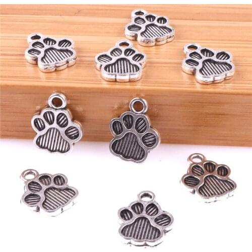 25pcs 11.6*15mm Antique Silver Plated Dog Claw Charms Pendants for Bracelet Jewelry Making DIY Handmade 23542