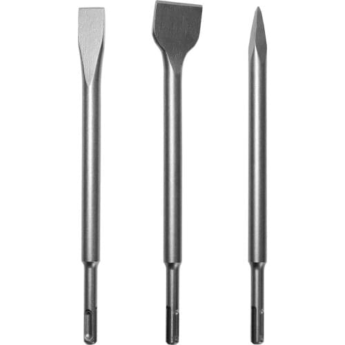 3PCS Chisel Set Hammer Bit Silver Spade Chisel Flat Chisel Point Chisel for Electric Rotary Hammer Universally Applicable