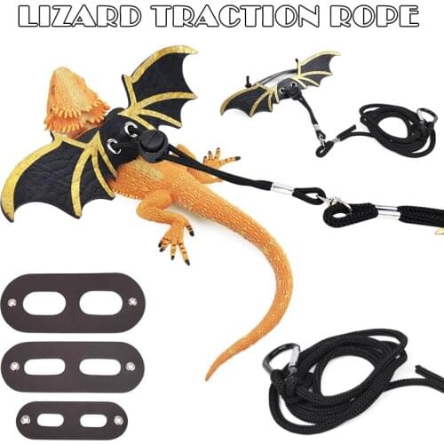 3pcs Reptile Lizard Gecko Harness and Leash Adjustable Strap for Pet Reptilia FP8