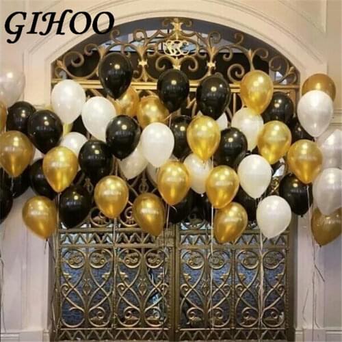 30pcs/lot 10 inch Tiffany Gold Black Latex Helium Balloons Wedding Birthday Baby Shower Party Decor Supplies Kids Toy Air lobos