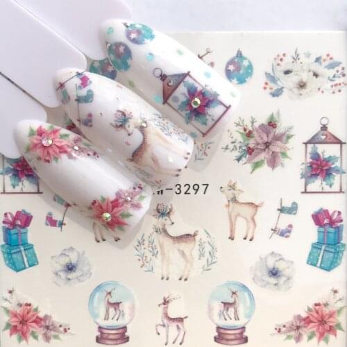 32 Designs For Choose Nail Art Christmas Decal Water Transfer Sticker DIY Slider Wraps Nail Paper Decoration Manicure