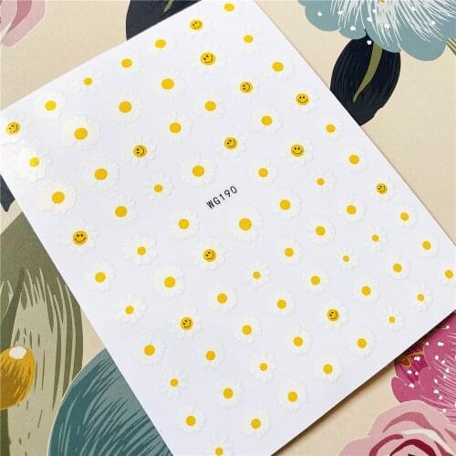 WG-190 Daisy 3D Back glue Nail decal Nail sticker Nail decoration Nail art Nail ornament